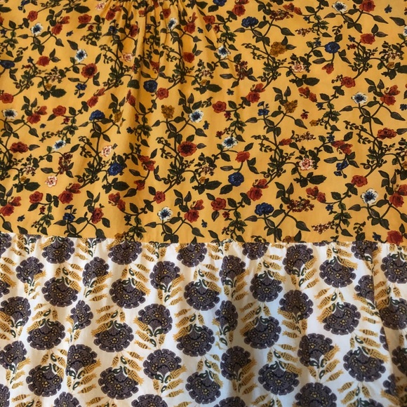 Dr2 Plus Floral Top Flowy Yellow Long Sleeve Boho - Picture 4 of 8